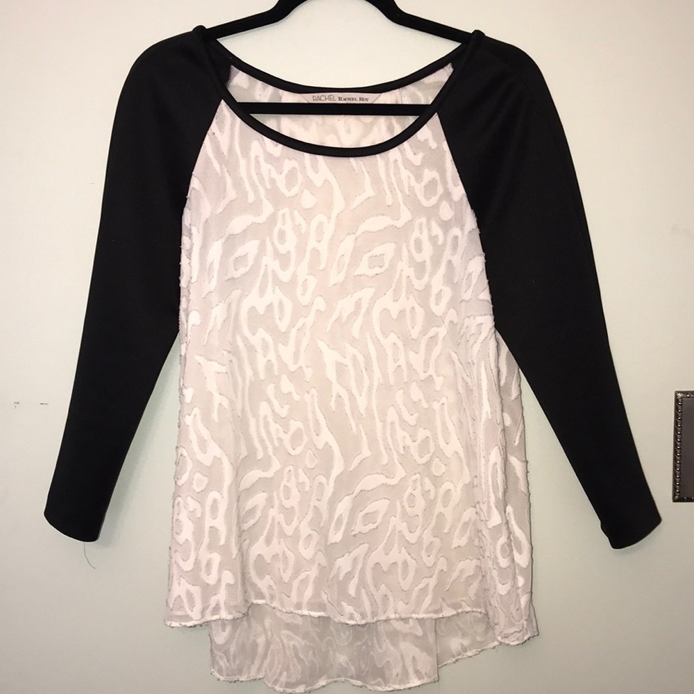 RACHEL Rachel Roy Animal and Neoprene Top